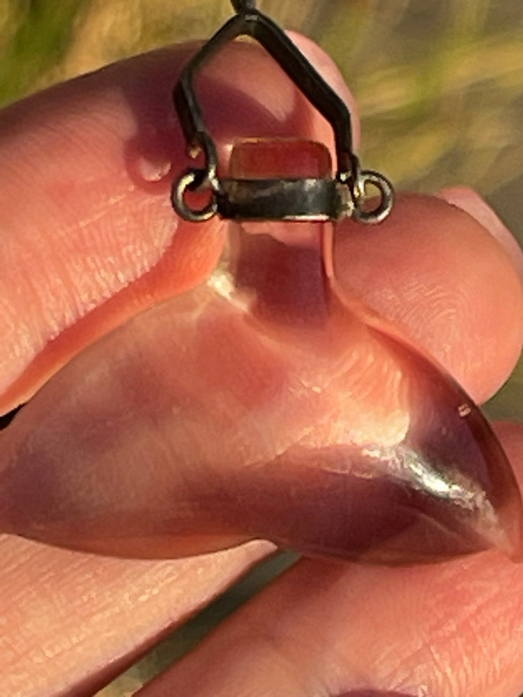 Vintage Smoky Quartz Gemstone Tail Fin Bale Pendant 4 Necklace - Sterling Silver - Men’s or Women’s