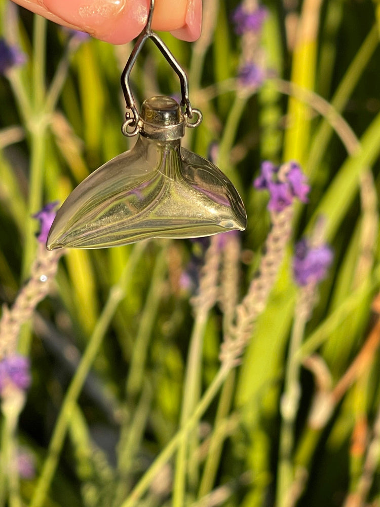 Vintage Smoky Quartz Gemstone Tail Fin Bale Pendant 4 Necklace - Sterling Silver - Men’s or Women’s