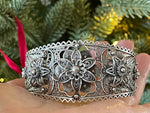 Beautiful DGS Turkey Filigree Flower Cuff Bracelet - Sterling Silver 925 - Very detailed