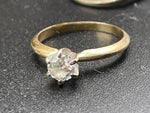 Gorgeous Vintage genuine diamond solitaire ring .55TCW over 1/2 carat Tiffany setting 14 karat yellow gold 14kt kt size 6