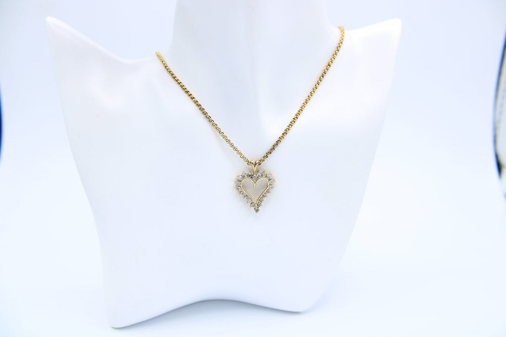 14kt Yellow Gold Diamond Heart Pendant .80 TWC 14 KT Karat