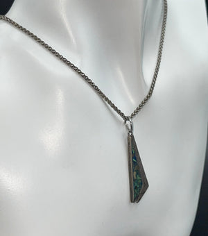 Vintage Taxco Mexico Pendant Necklace Made of Sterling Silver 925 & Turquoise Gemstones Modernist Abstract