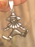 Vintage articulated Sterling silver clown Pendant for a necklace 925