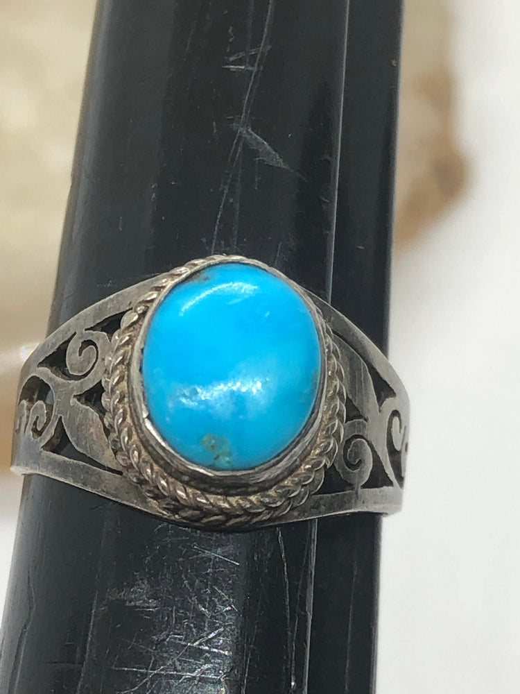 Beautiful turquoise sterling silver 925 ring Size 5.75 Robins egg blue ornate