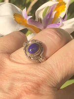 Vintage Blue lapis lazuli gemstone cabochon ring size  5.75 sterling silver 925