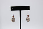 Beautiful Speckled Agate Beaded Earrings Sterling Silver 925 Hook Style Back