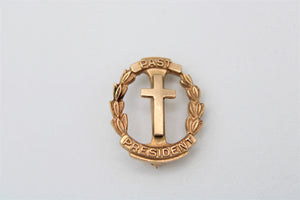 Vintage Past President & Cross Gold Lapel Pin Solid 10k Gold Religious
