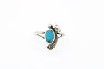 Vintage Turquoise & Sterling Silver Bow Ring Southwestern Western Ring Size 6.5