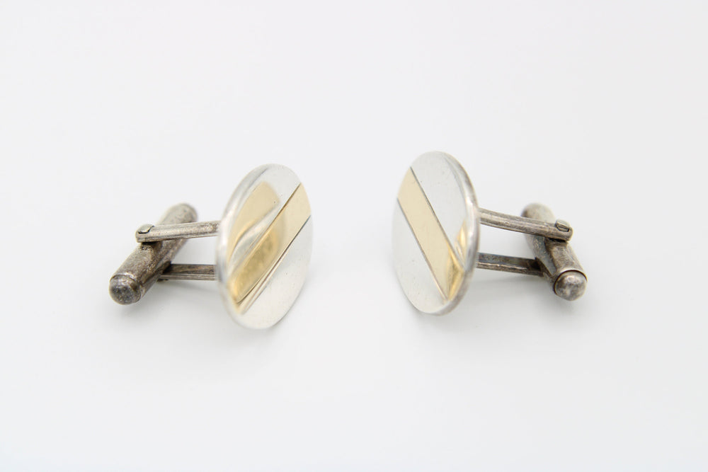 Vintage Tiffany & Co. Cufflinks Sterling Silver and 18kt Yellow Gold Cuff Links 925 - 750