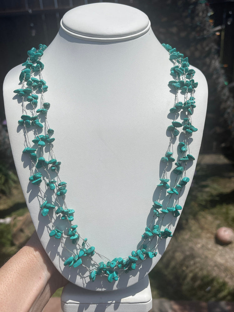 Stunning multi strand turquoise gemstone necklace LUC 925 CN Designer Lucas Lameth
