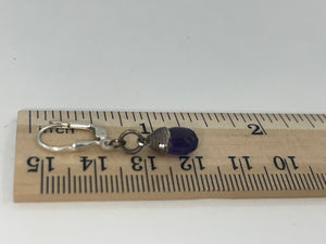 Stunning deep Purple Minimalist Sterling Silver 925 and Amethyst Gemstone Earrings Latch Back Ear Wires Small and Lightweight