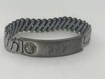 Antique Vintage Sterling Silver 925 Expansion ID Bracelet Name Helen St Christopher Protect Emblem Religious