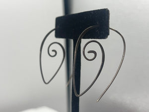 Vintage Abstract Sterling Silver Threader Earrings Unusual Swirls