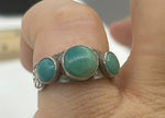 Vintage Native American Indian Sterling Silver Turquoise Gemstone Ring Split Band Fred Harvey Era Southwestern Size 5